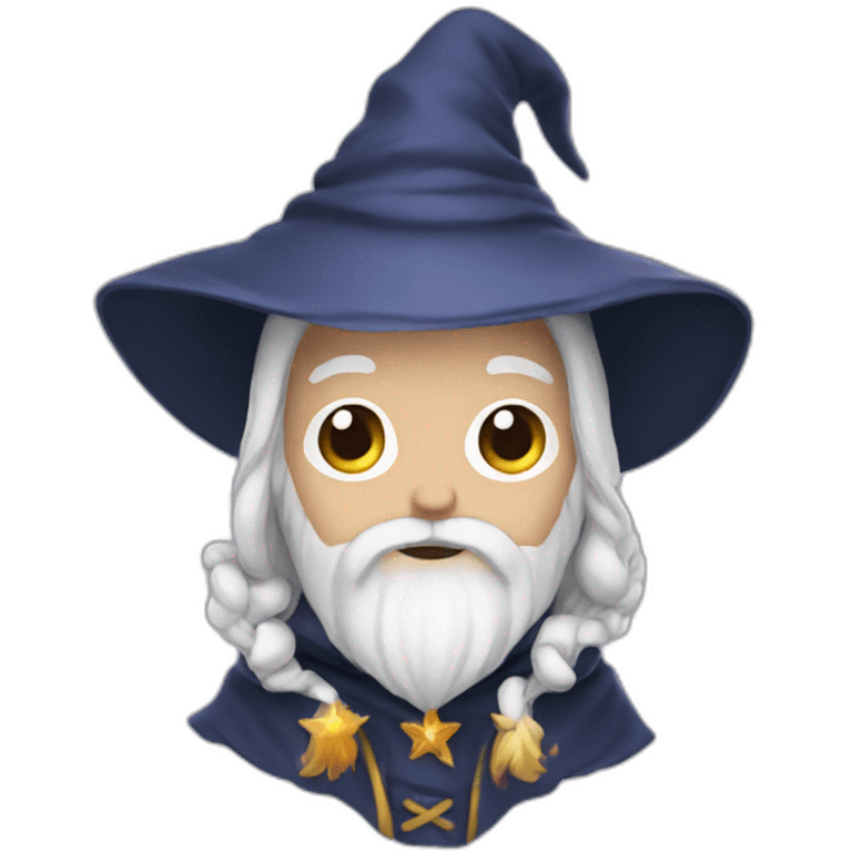 cute wizard with white beard emoji