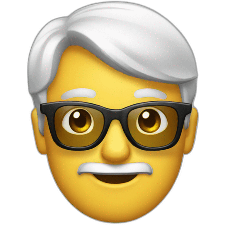 Calvo con gafas emoji