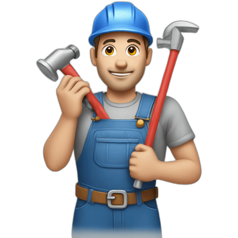 plumber with tools and pipe  emoji