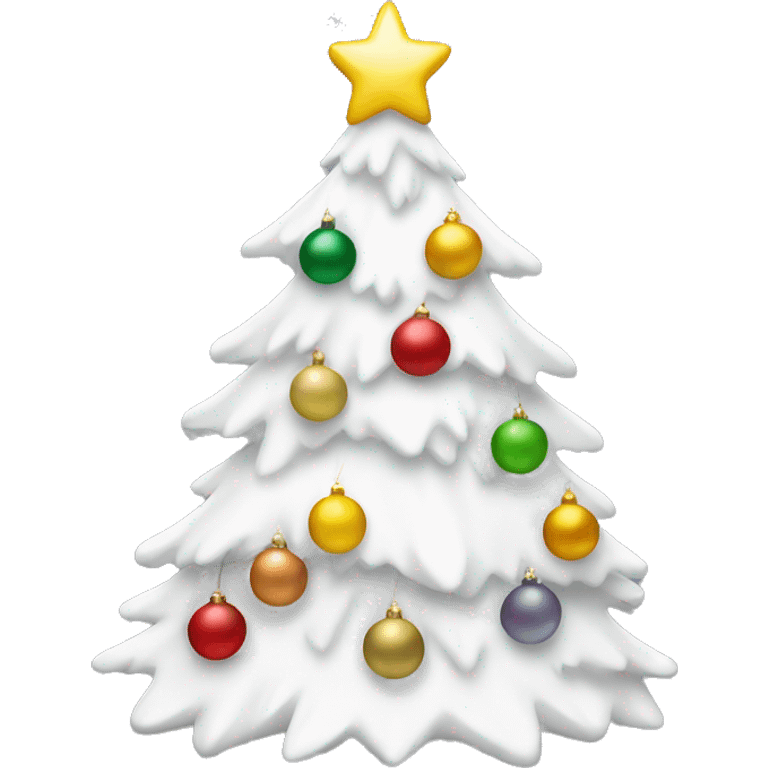 White Christmas tree with decorations emoji