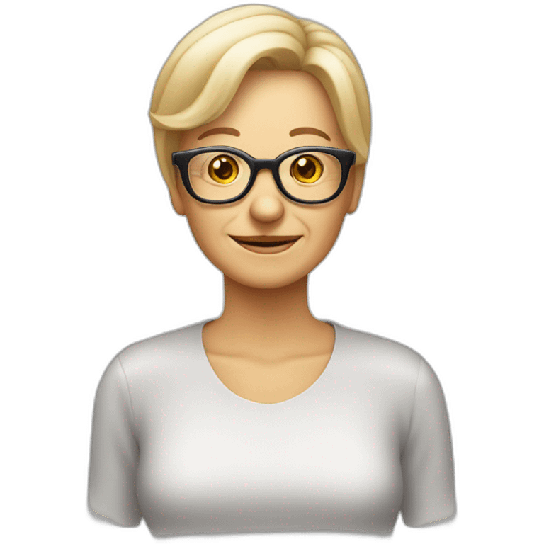 Anciana pelo corto liso rubia con gafas emoji