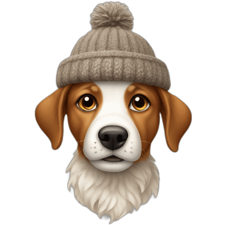 Dog with woolen hat emoji