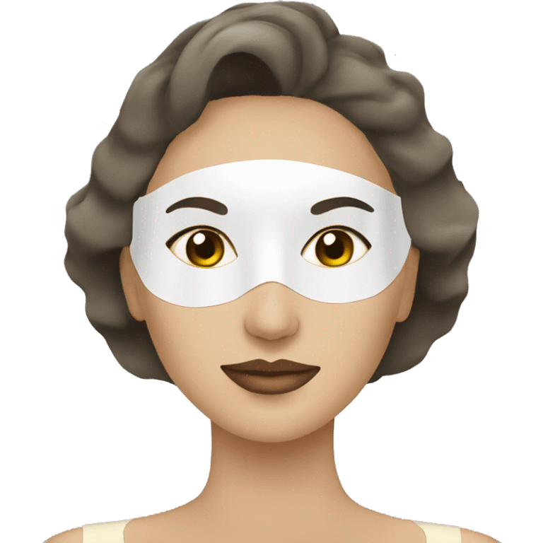 Lady with face mask spa beauty full face relaxing emoji