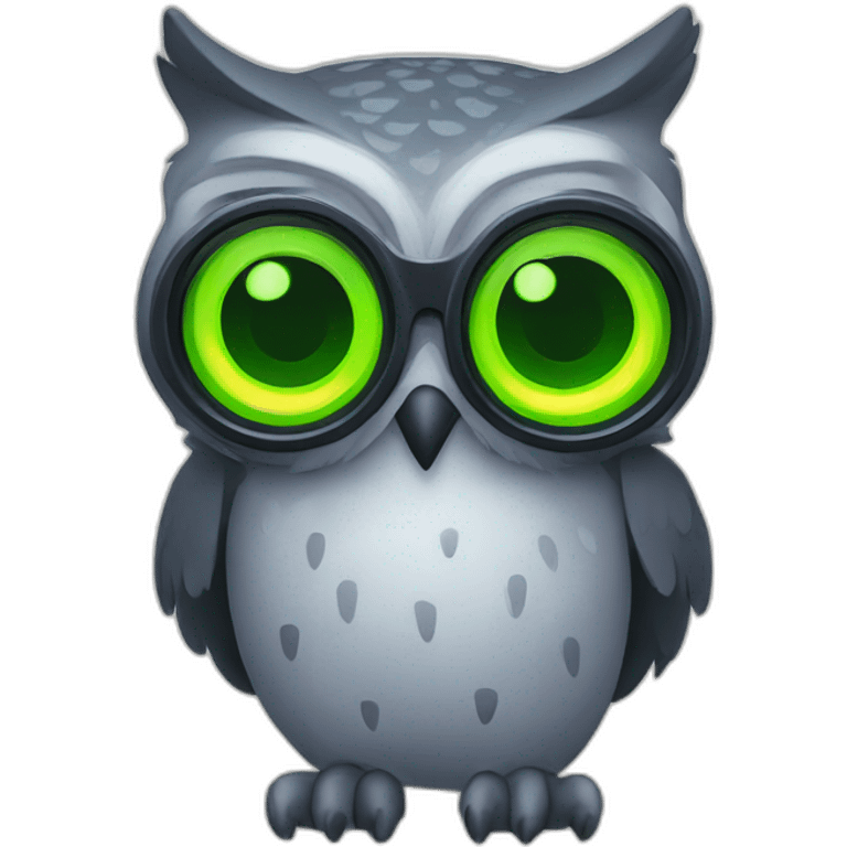 Owl with night vision device emoji