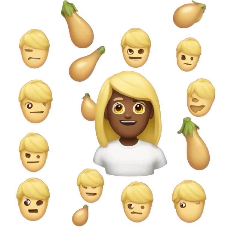 Blonde guy egg plant emoji