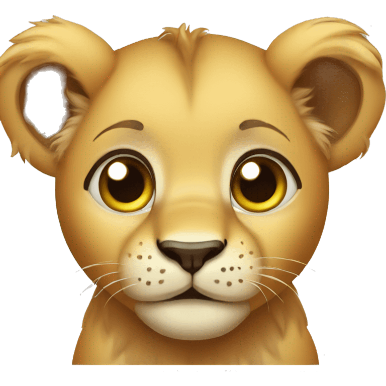 cute baby lion with big eyes emoji