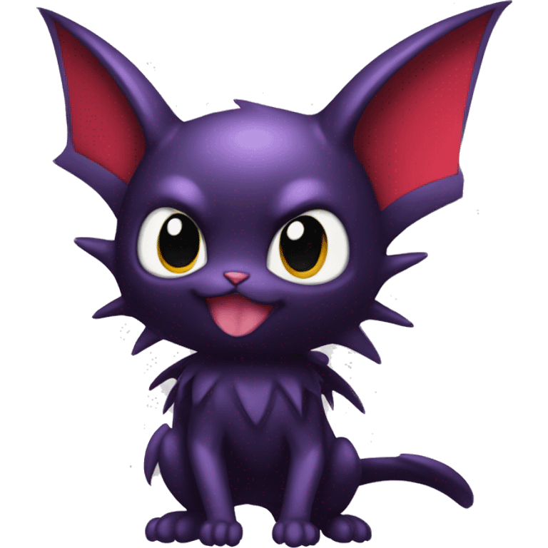 Cool Cute Edgy Dark Black Red Purple Batty Chibi Noibat-Cat-Pokémon-Fakémon-hybrid emoji