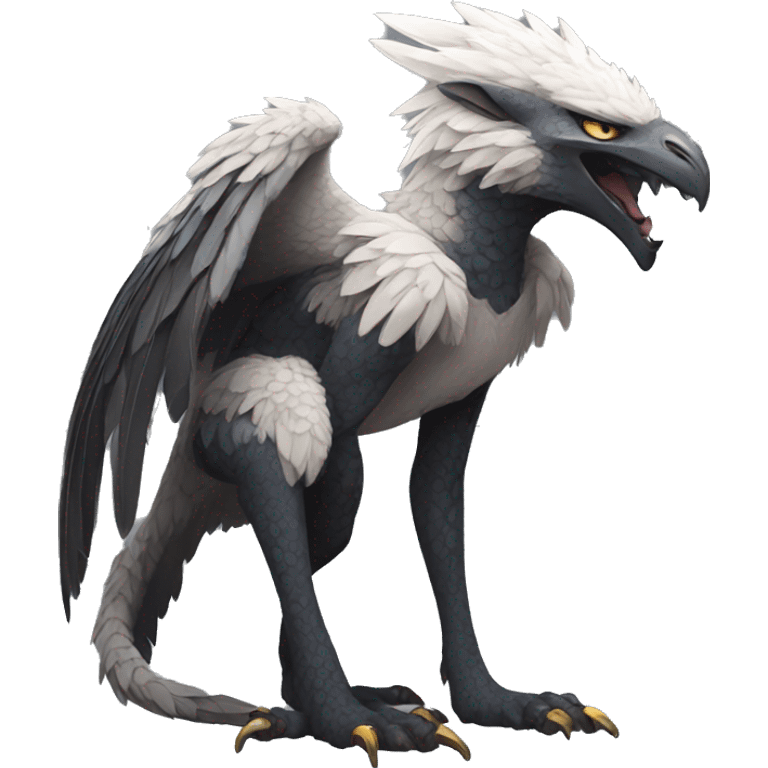 Anthro cool edgy Trico winged animal hybrid full body emoji