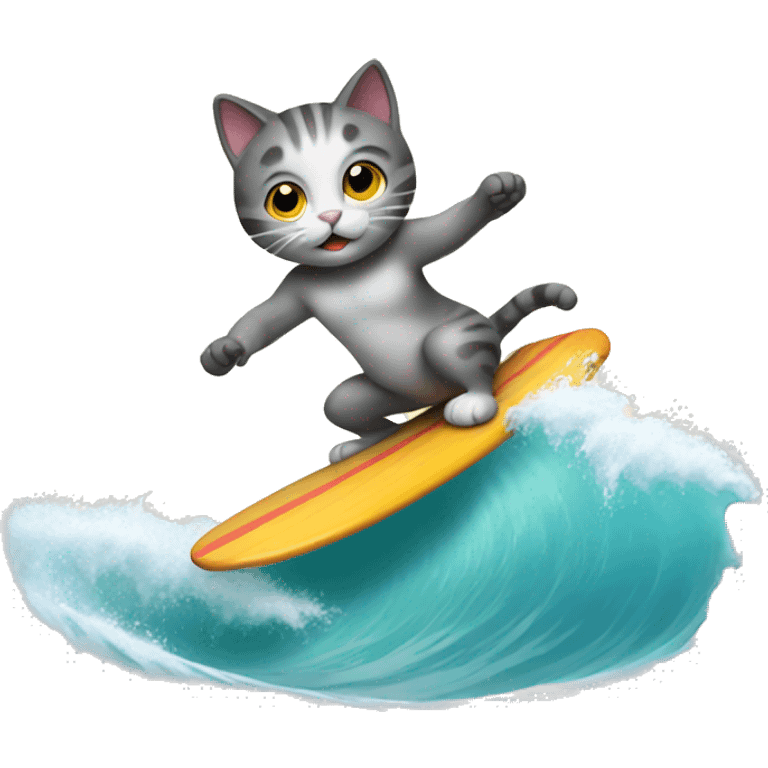 cat surfing emoji