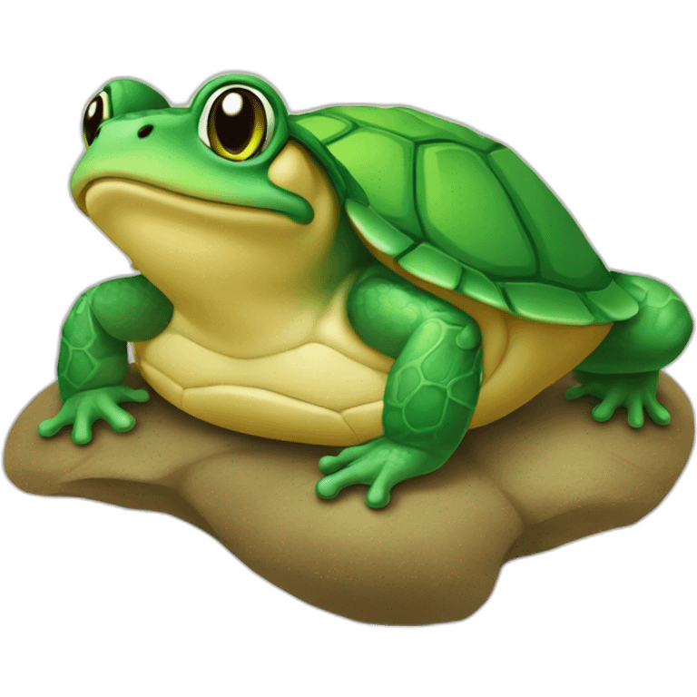 Grenouille sur tortue emoji