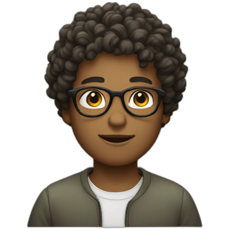 boy with curly hair and glasses emoji