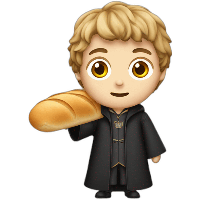 Harry Potter with a bread baguette emoji