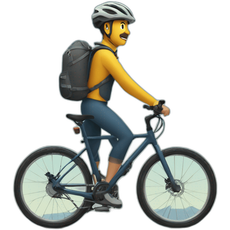 Persona cansada en bici de montaña emoji