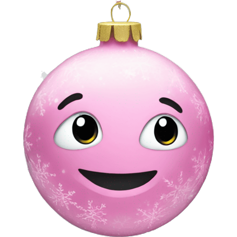 Pink Christmas ornament  emoji