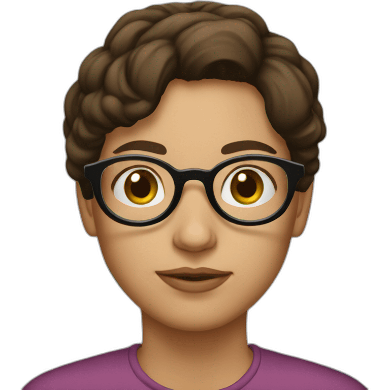 brunette-with-round-glasses emoji