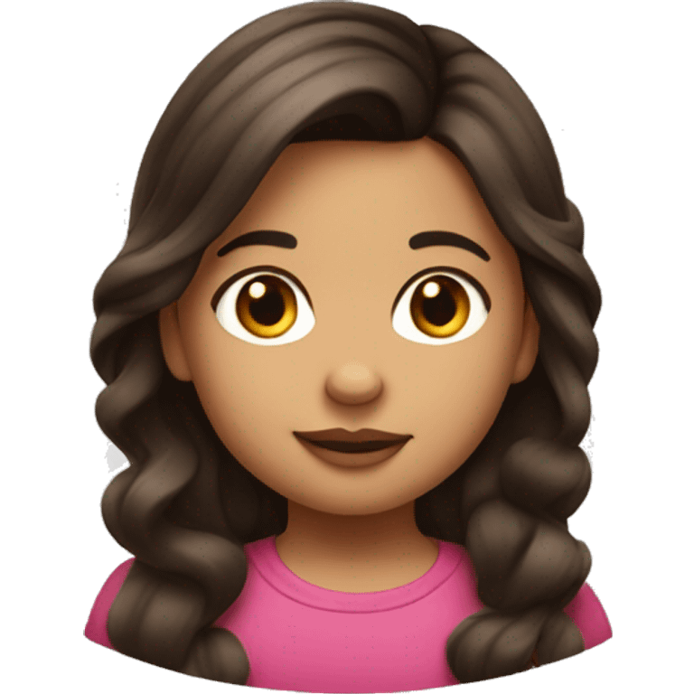 Brunette toddler with half up half down hair  emoji