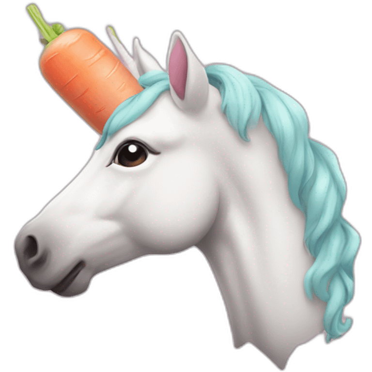 unicorn eat a pink carrot emoji