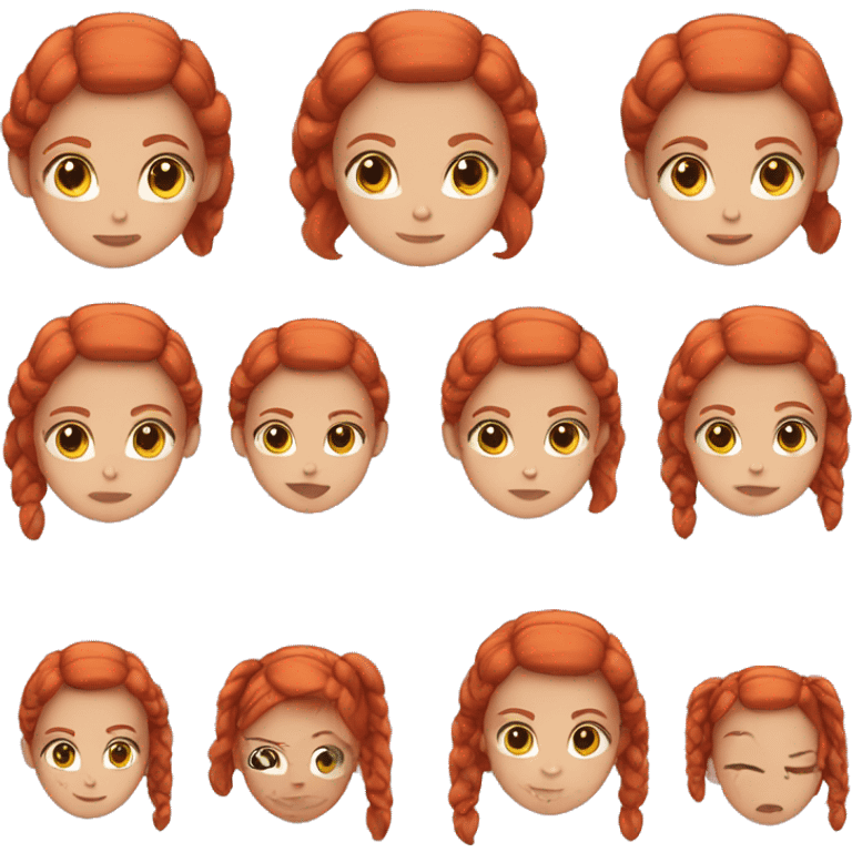 Girl with red hair in pigtails emoji