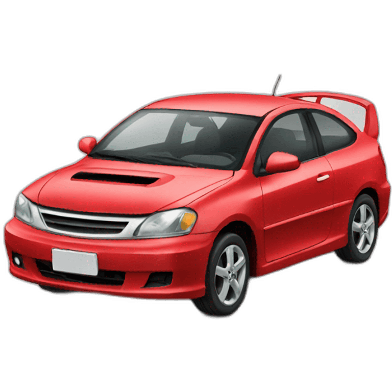 Car red with unicórnio emoji