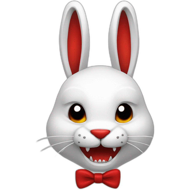 evil white rabbit with sharp fangs with red around mouth emoji