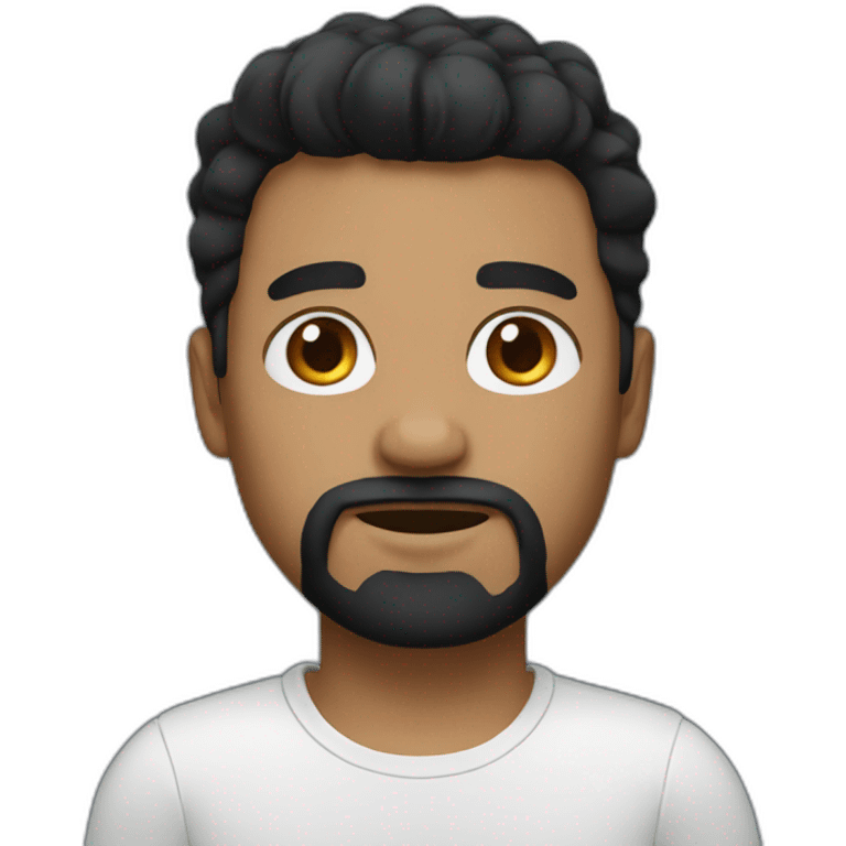 Black hair and goatee emoji