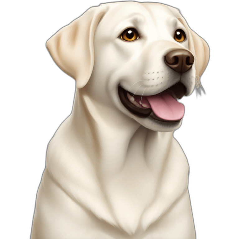 Happy white thin labrador emoji