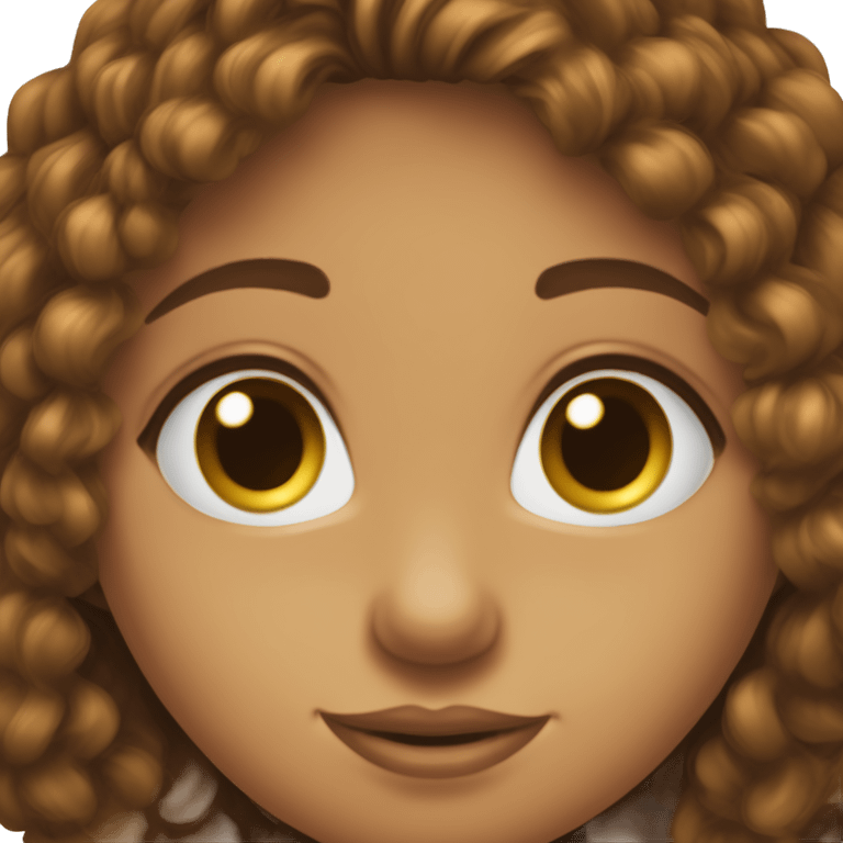 Métisse cheveux bouclé yeux marron fille emoji