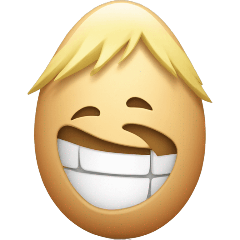 ecstatic egg with blond hair emoji