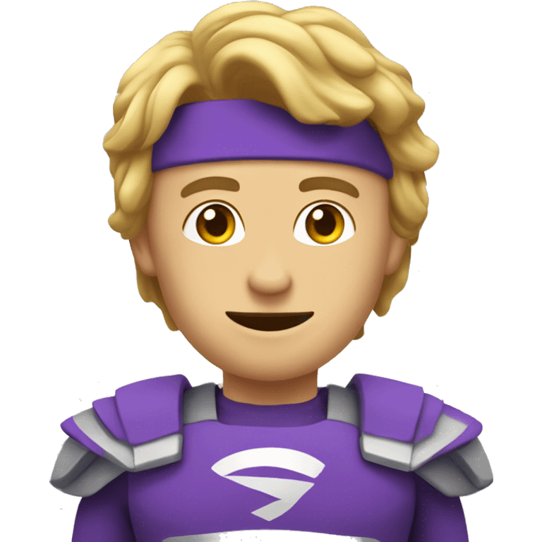 Un super héro du markeing digita habilé en violet emoji