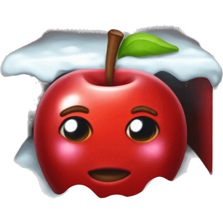 Realistic candy apple red fridge emoji