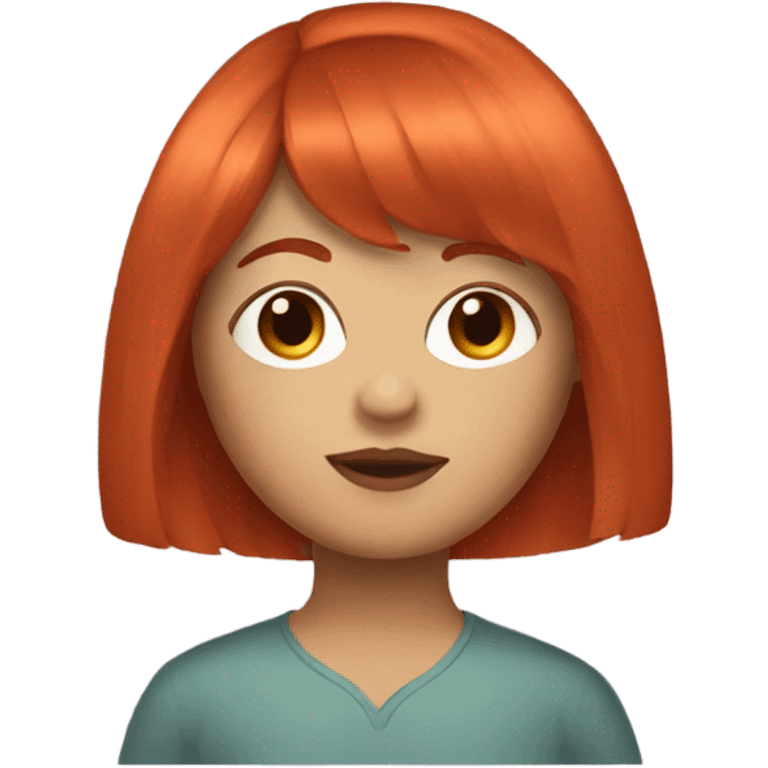 a girl with short red hair with curtain bangs emoji