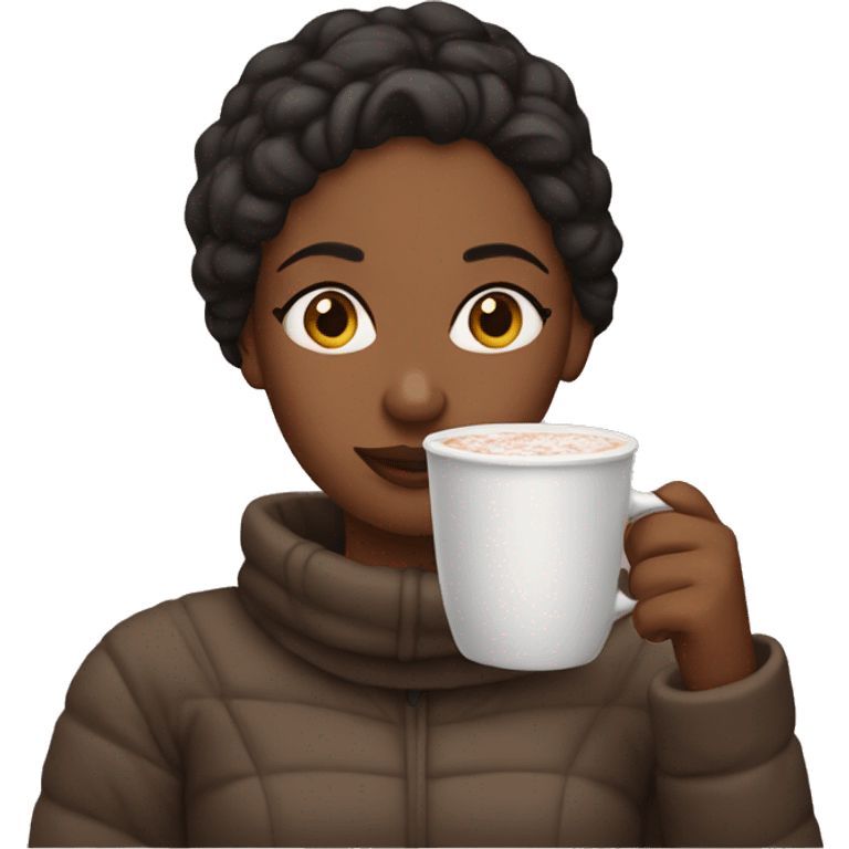 woman drinking hot cocoa emoji