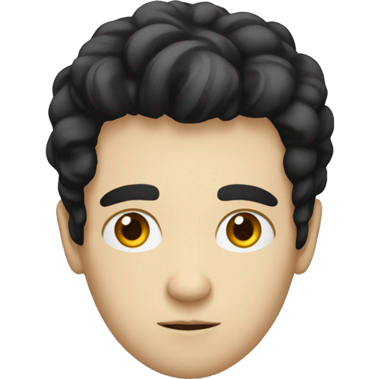 white guy with black hair who is thinking emoji