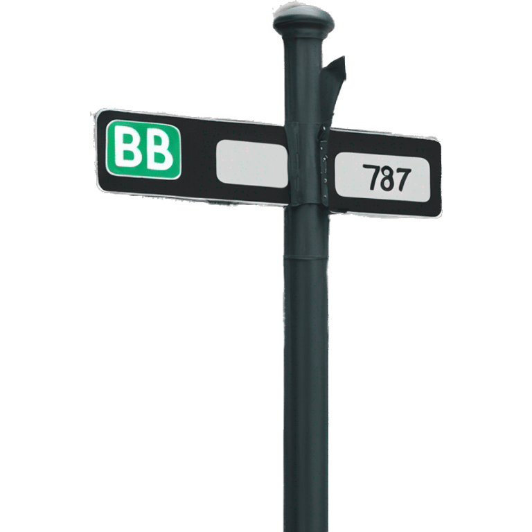 CROSS street sign saying bb7 emoji