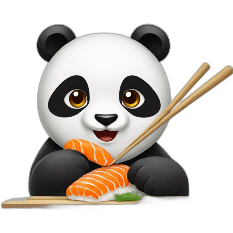 Panda eating sushi emoji