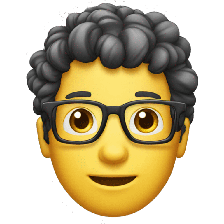 Nerd de cabelo moreno e cumprido ou amarrado atras emoji