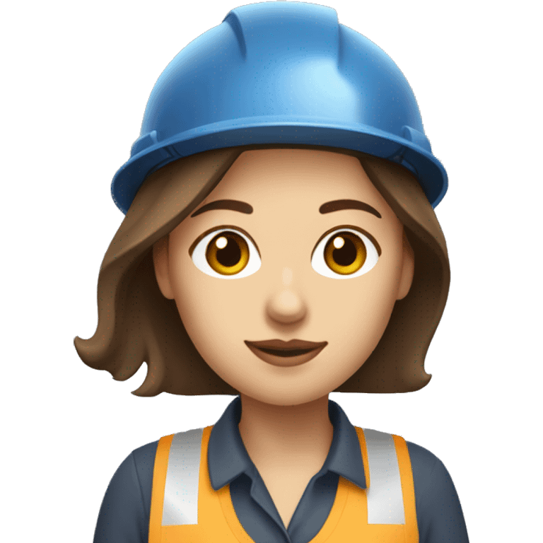 woman profession architect ,with brown hair and brown eyes, holding blueprints  emoji