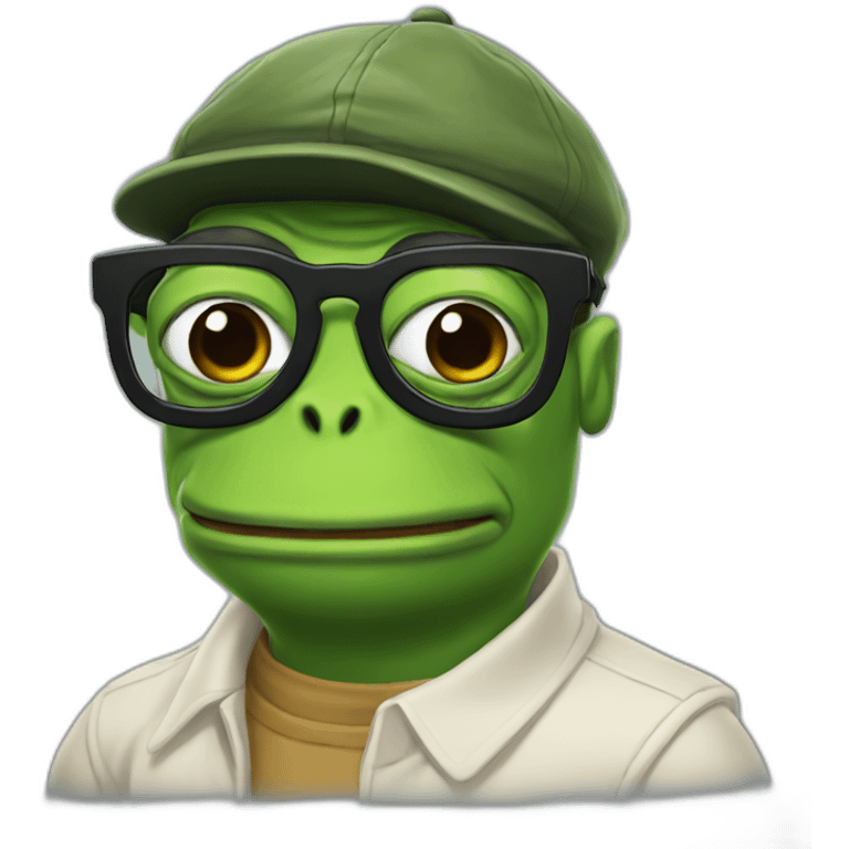 nerd pepe frog emoji