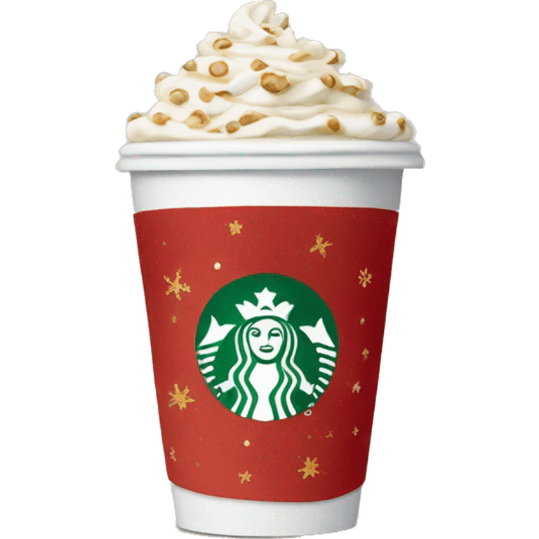 Starbucks cup in Christmas morning  emoji