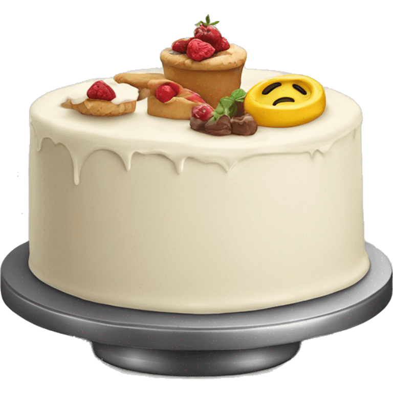 Realistic lazy Susan cake icing stand emoji