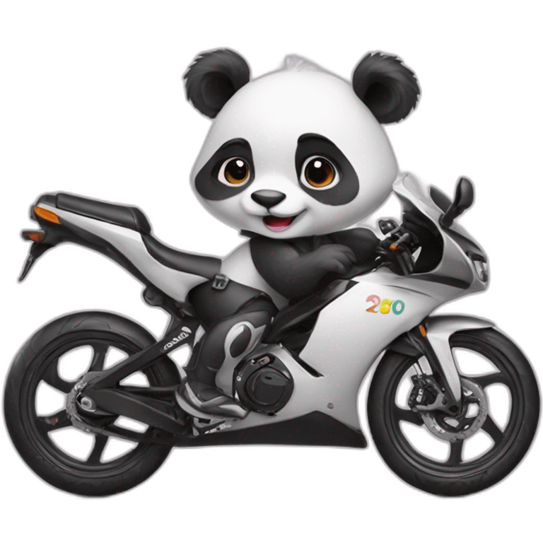 Cute Panda girl with liv road bike emoji