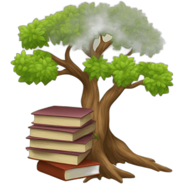 tree and books emoji