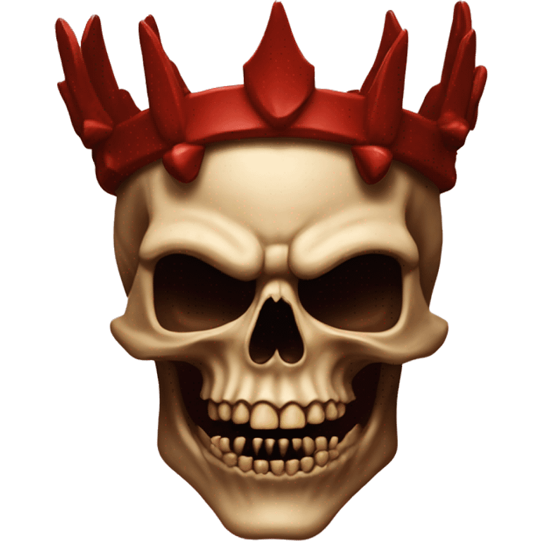 A demon's skull with thrones and teeth and red background  emoji