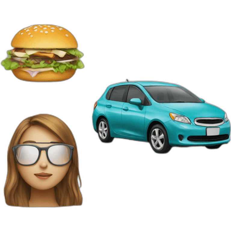 Student, food, car emoji