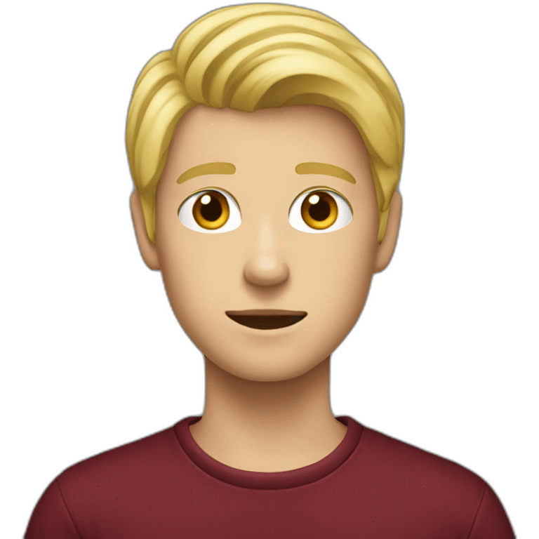 blond teenage boy with maroon shirt emoji