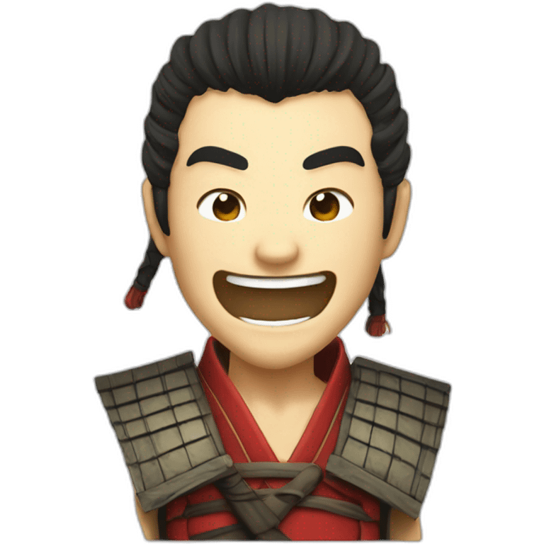 samurai manga style laughing emoji