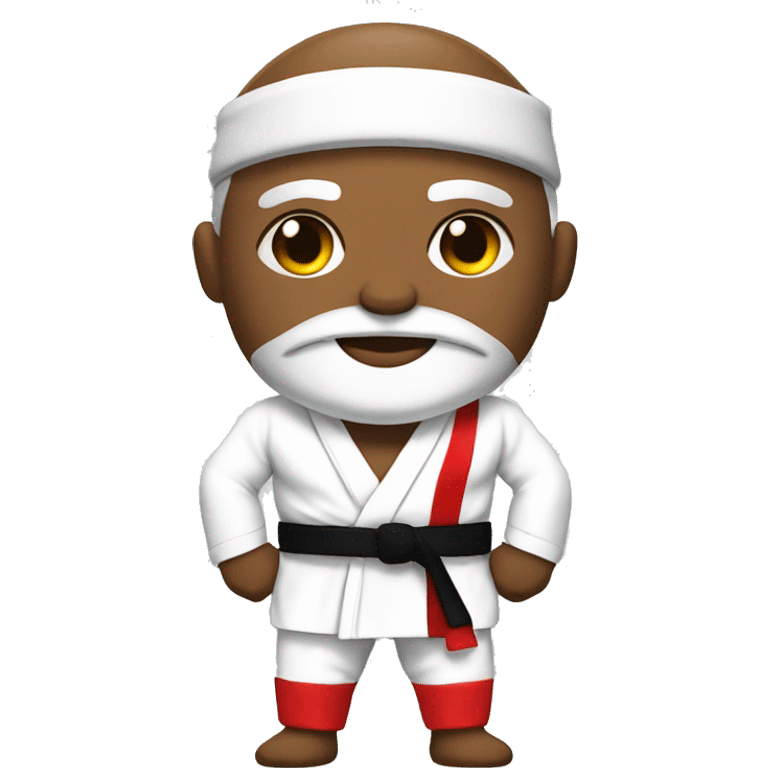 Buff Brazilian jiujitsu Black belt with Santa outfit emoji