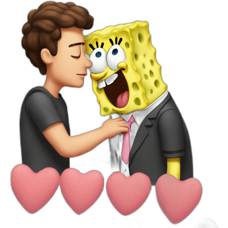 Spongebob kissing patrick emoji