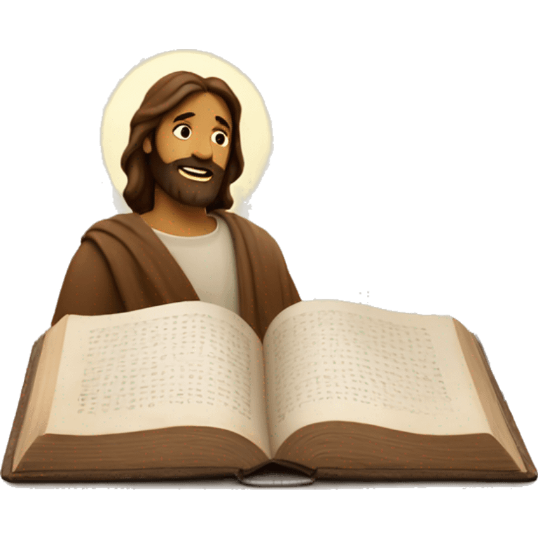 brown aesthetic open bible with Jesus loves you written inside emoji