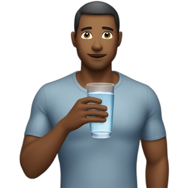 Man drink water emoji